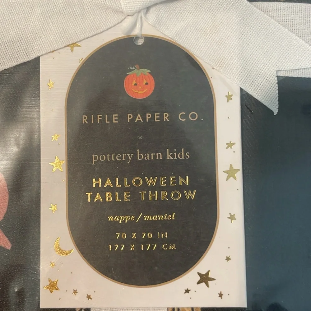 Pottery Barn kids Rifle Paper Co. Halloween Table Throw, NWT